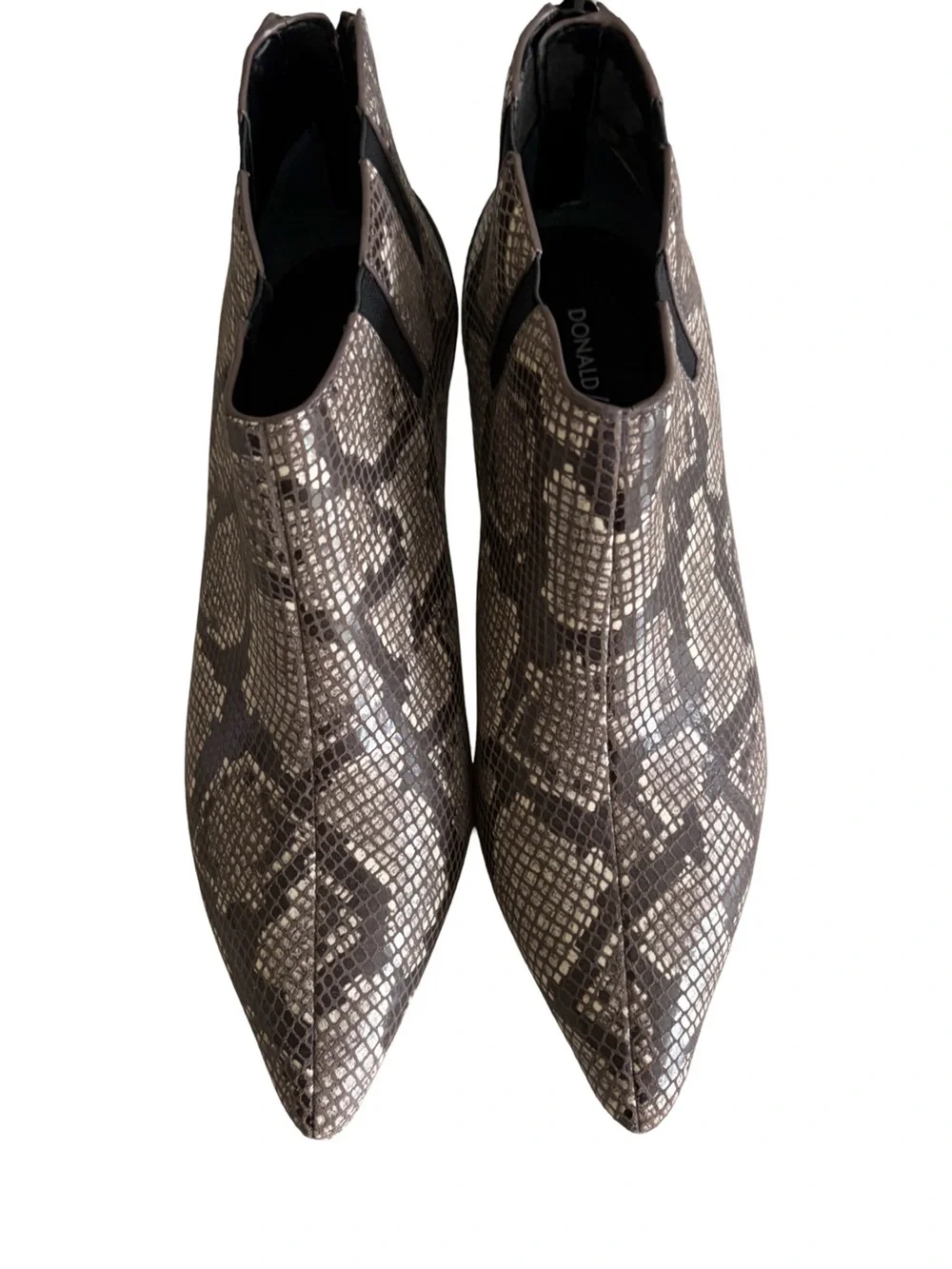 Donald Pliner Dazha Snakeskin Pointed Toe Kitten Heel Booties Size 8